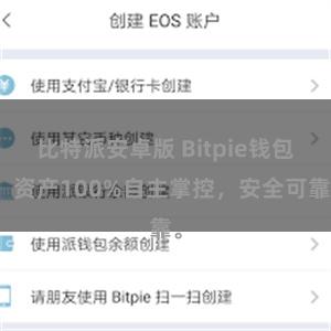 比特派安卓版 Bitpie钱包：资产100%自主掌控，安全可靠。