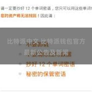 比特派中文 比特派钱包官方最新公告及新闻