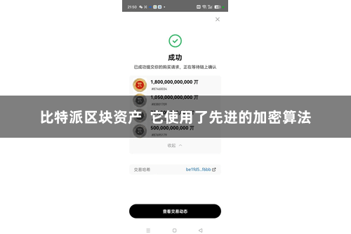 比特派区块资产  它使用了先进的加密算法